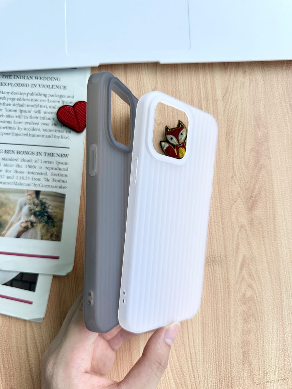 Lining Sleek Fit Iphone Cover Combo(Grey,White)