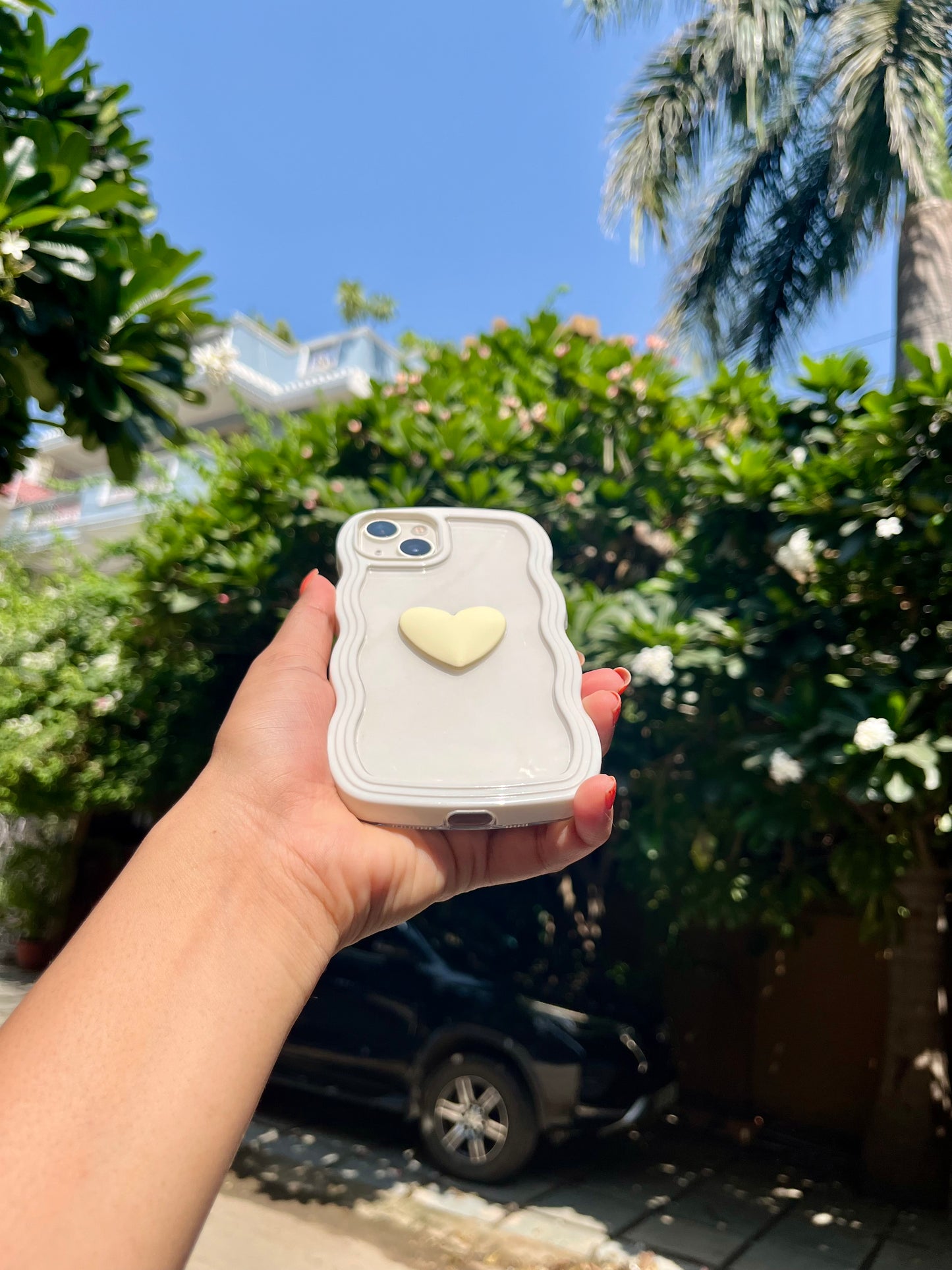 Cute Curly Love White Transparent Iphone Cover