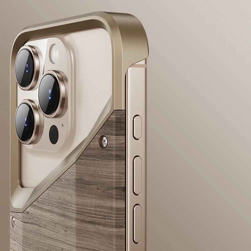 Luxury Metal Frame Solid Wood Case