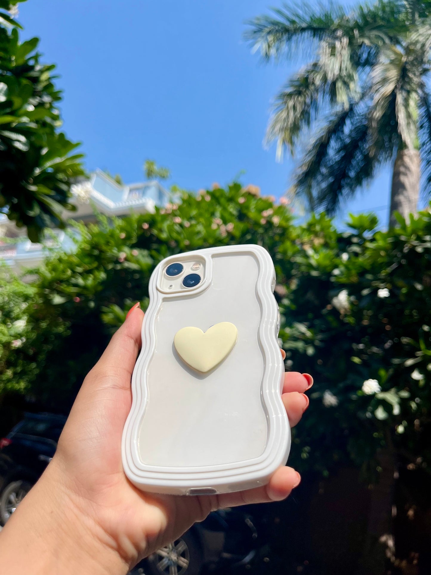 Cute Curly Love White Transparent Iphone Cover