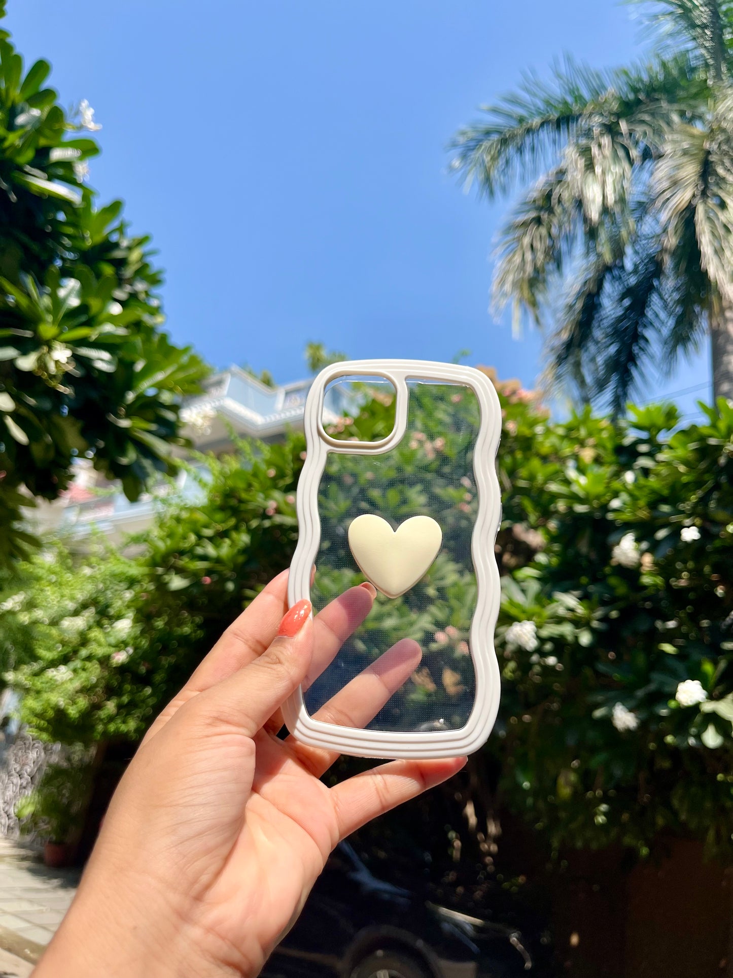 Cute Curly Love White Transparent Iphone Cover