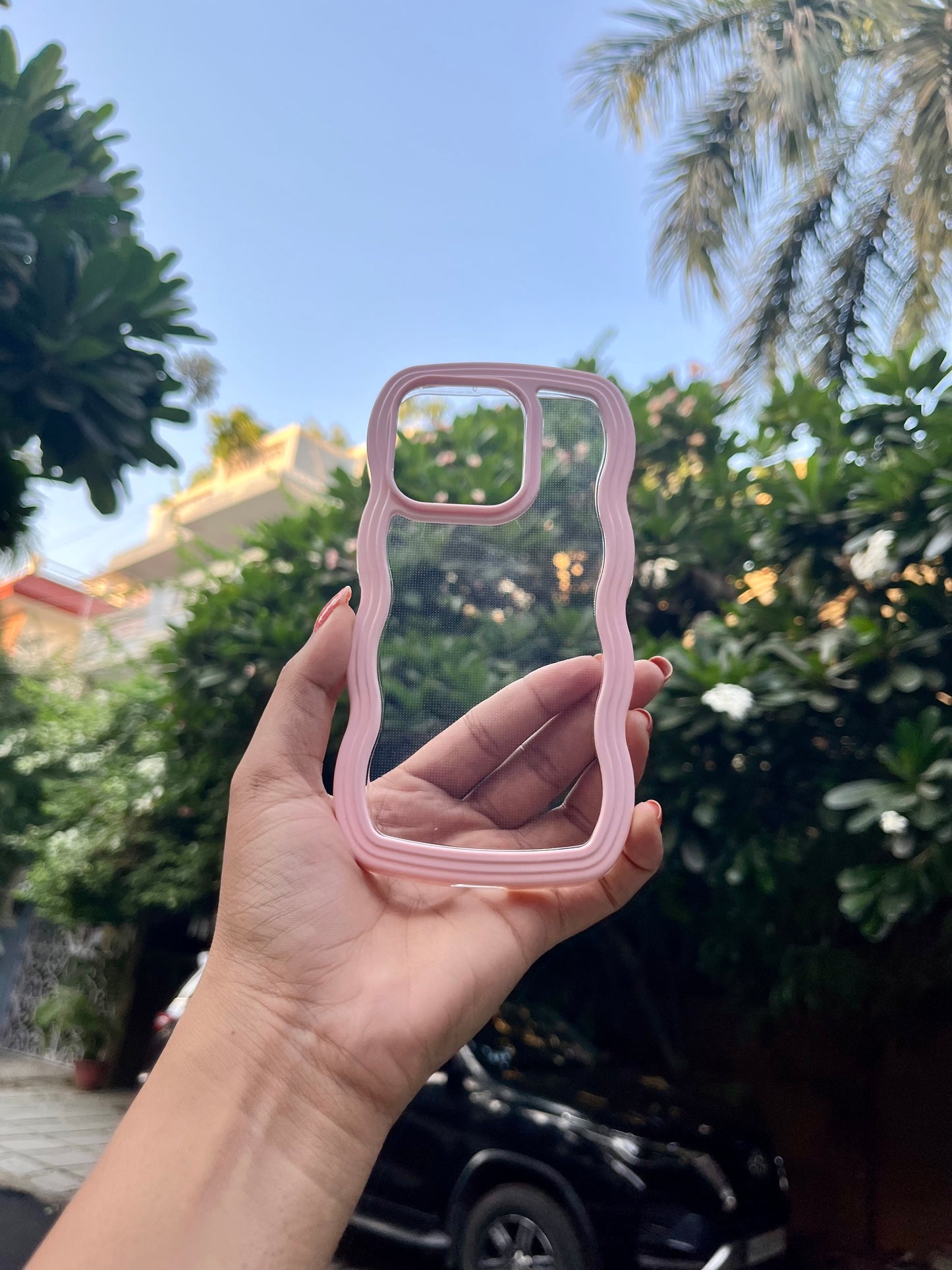 Cute Pink Curly Transparent Iphone Cover