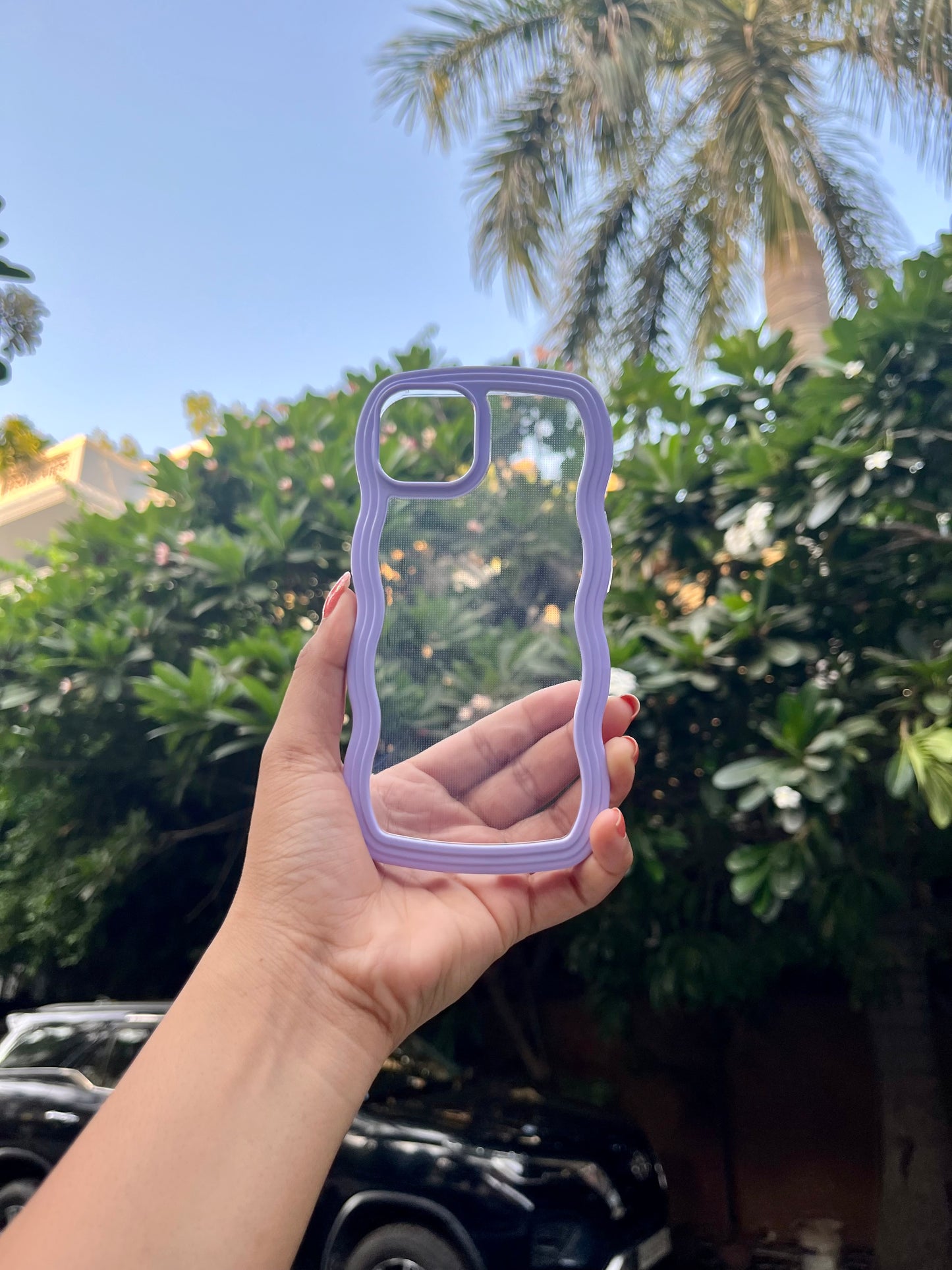 Purple Transparent Curly Iphone Cover