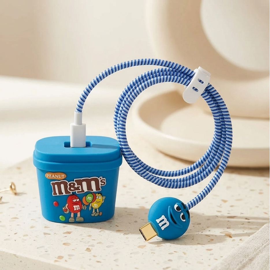 Blue M&M Charger Case