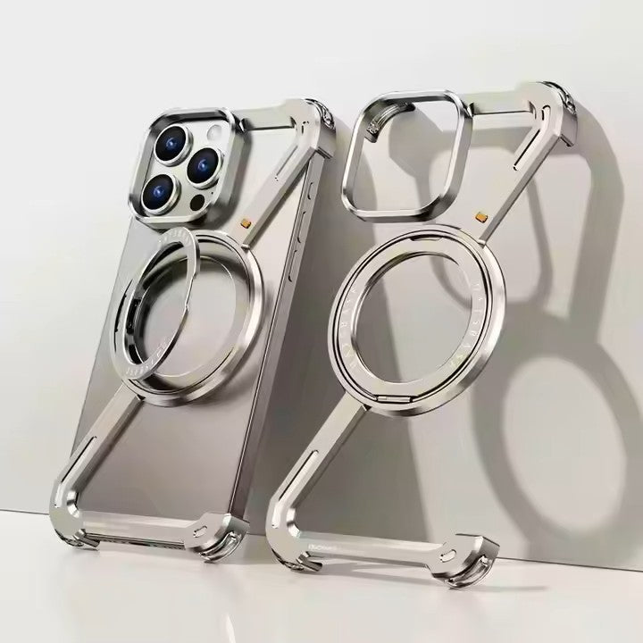Metal Z Shape Magnetic 360 Stand Bumper Iphone Case