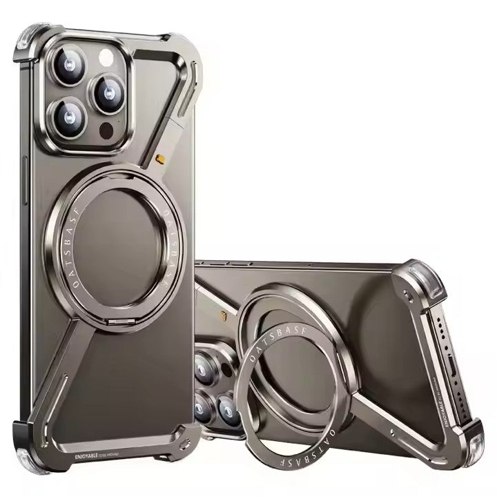 Metal Z Shape Magnetic 360 Stand Bumper Iphone Case