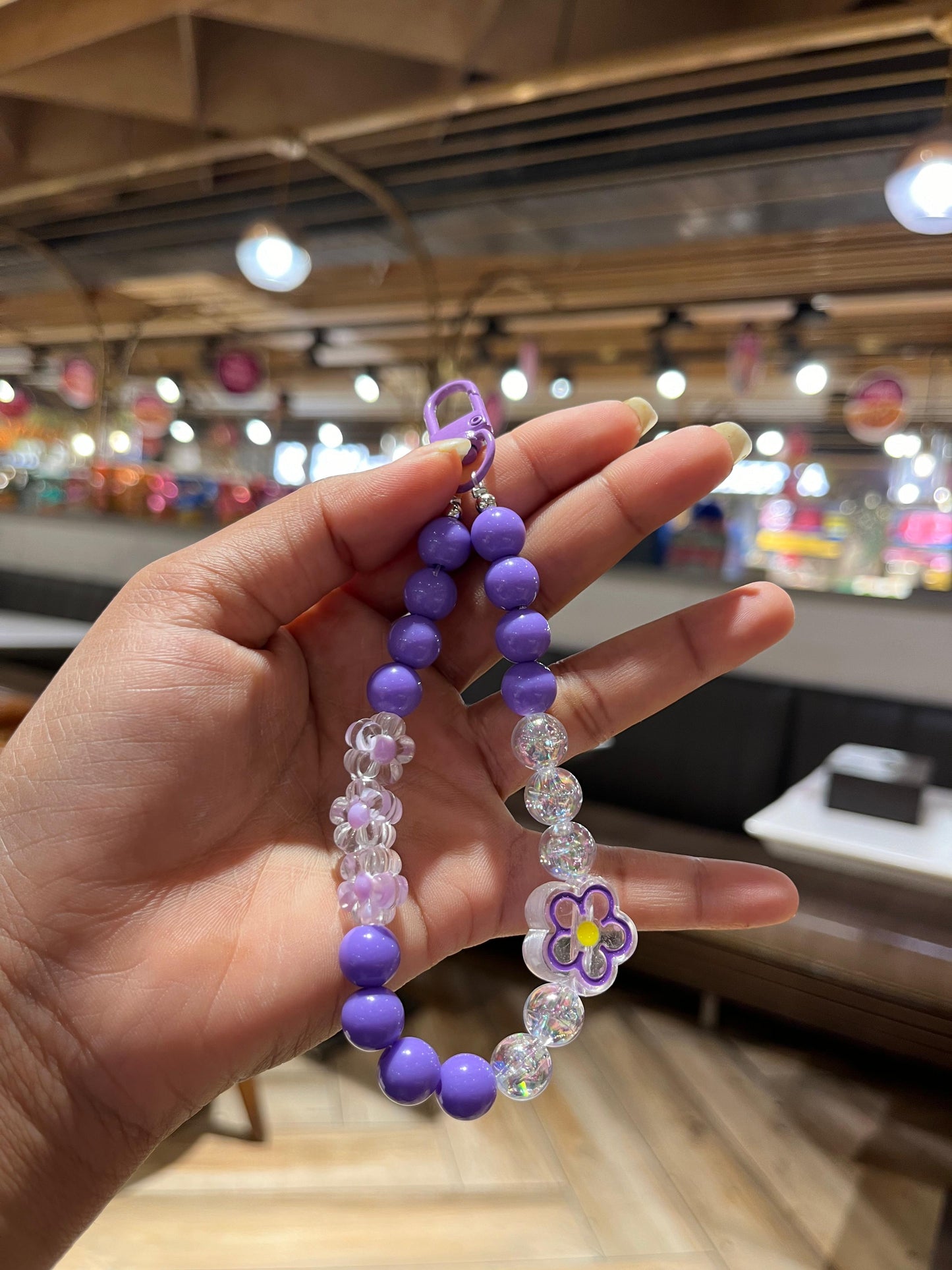 Purple Flowery Beads Premium Phone Charms