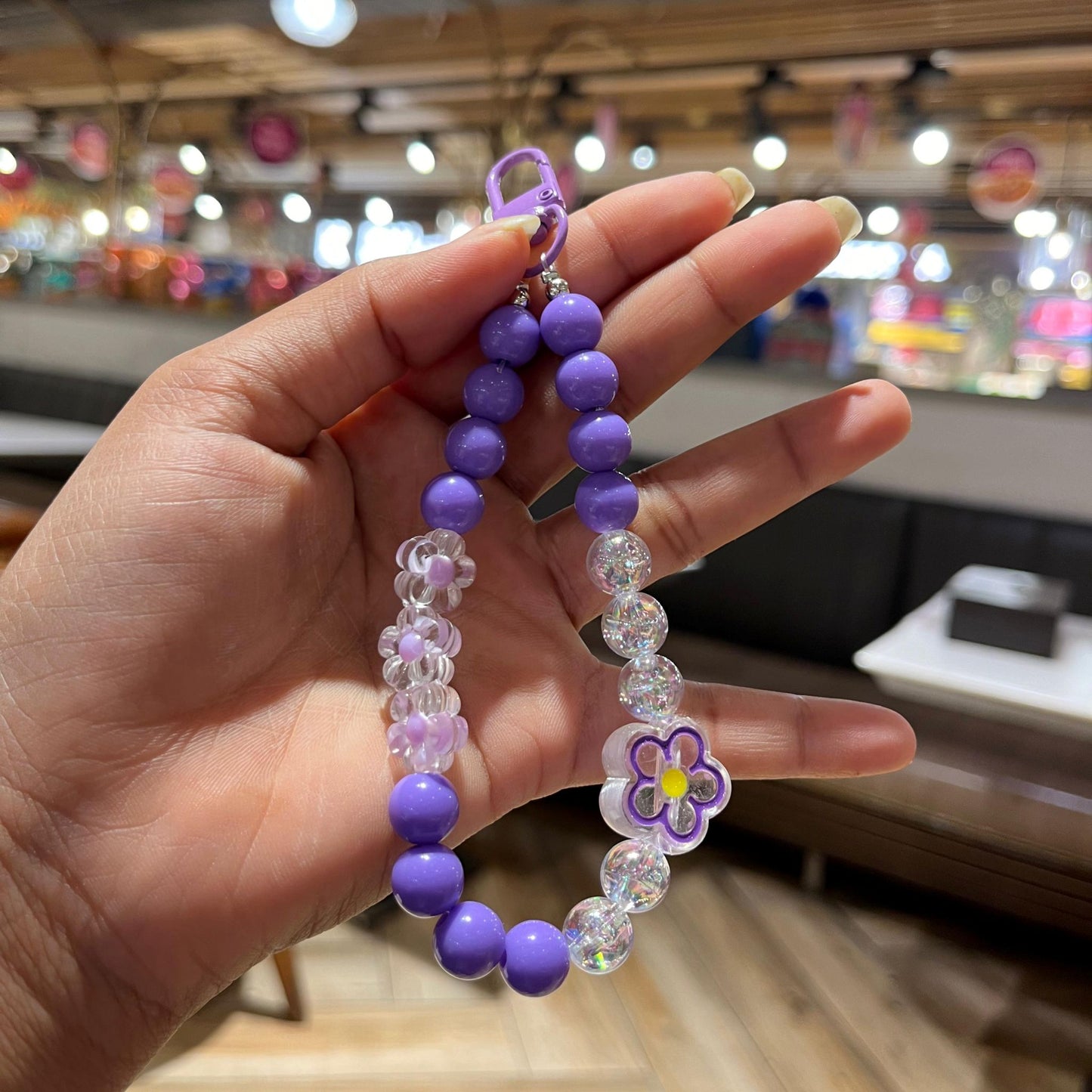 Purple Flowery Beads Premium Phone Charms