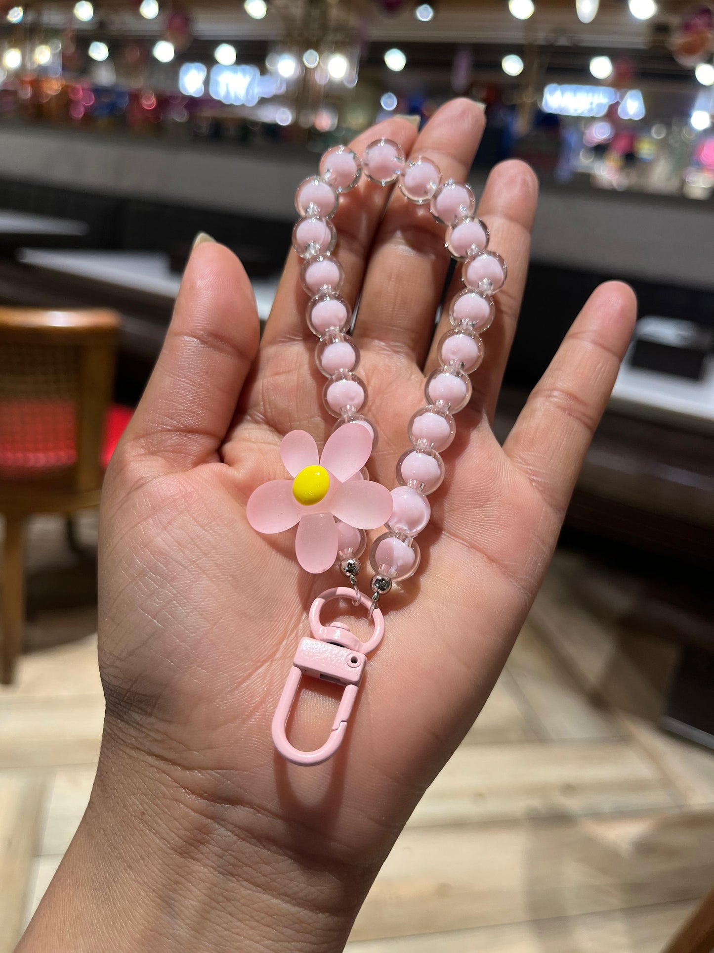 Pink Flowery Beads Premium Phone Charms