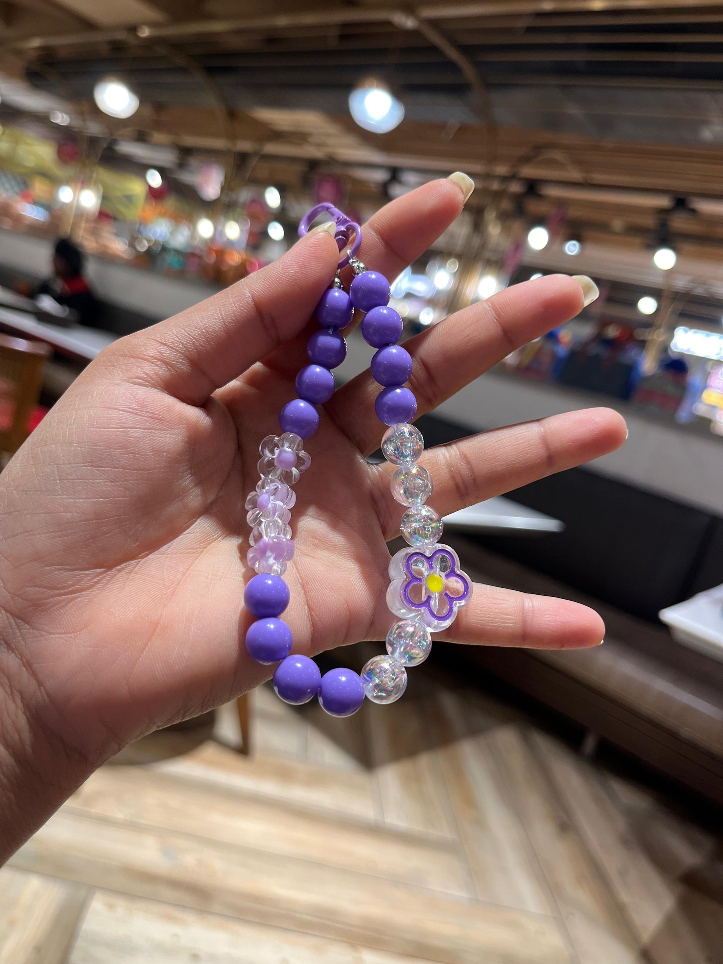 Purple Flowery Beads Premium Phone Charms