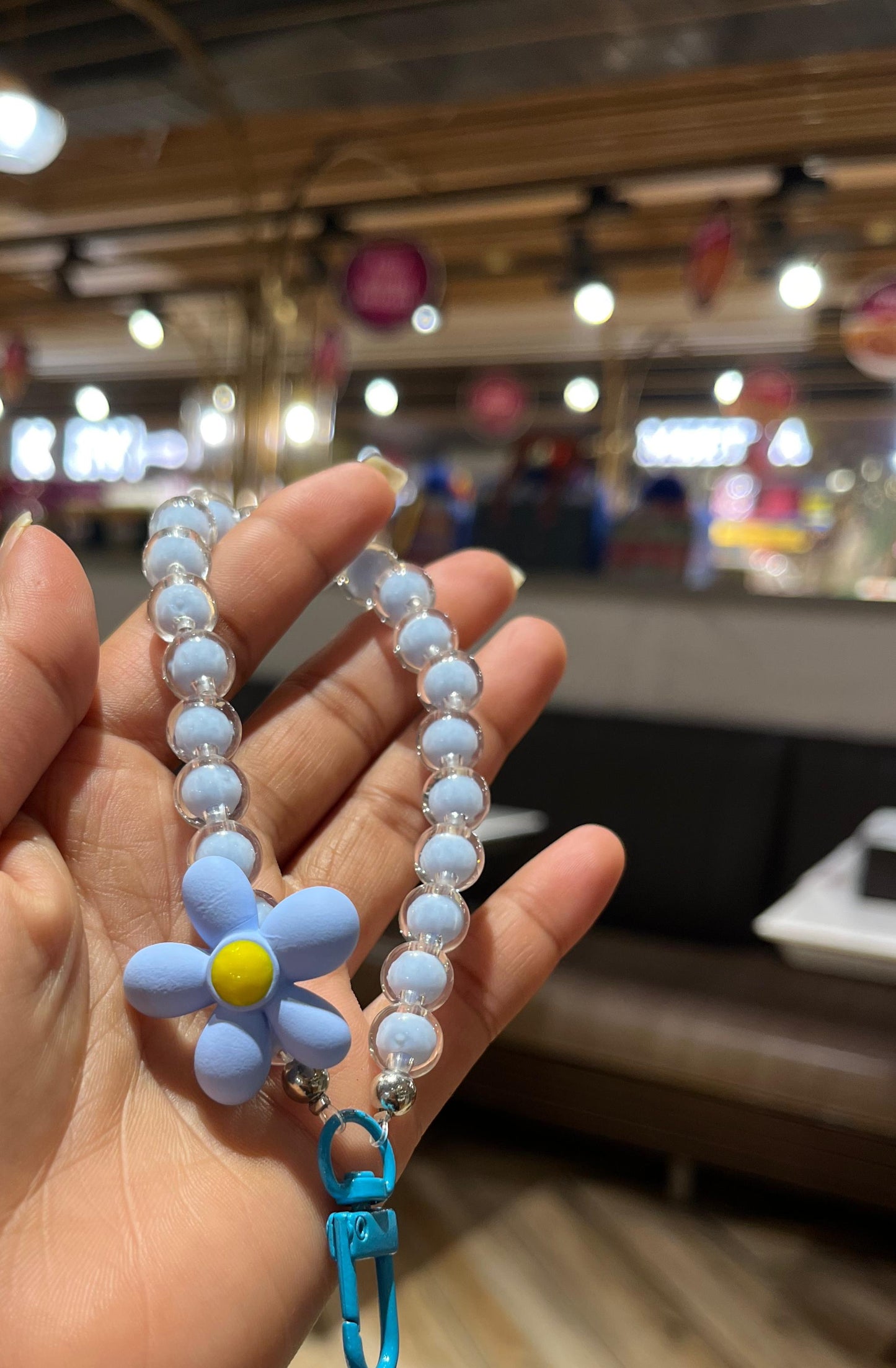 Blue Flowery Beads Premium Phone Charms