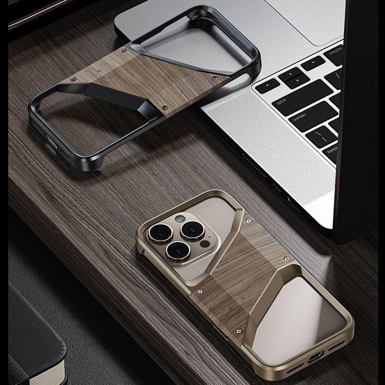 Luxury Metal Frame Solid Wood Case