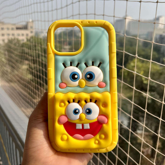 SpongeBob 3D Iphone Cover & apple Charger Cover Combo pack of 2