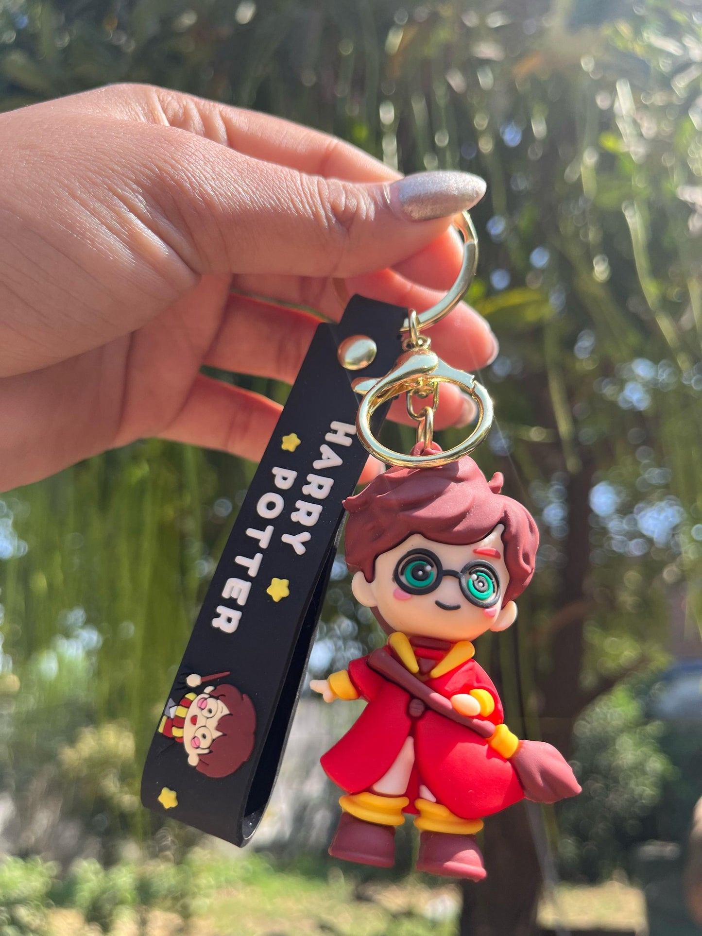 Harry Potter with Broom Premium Keychain