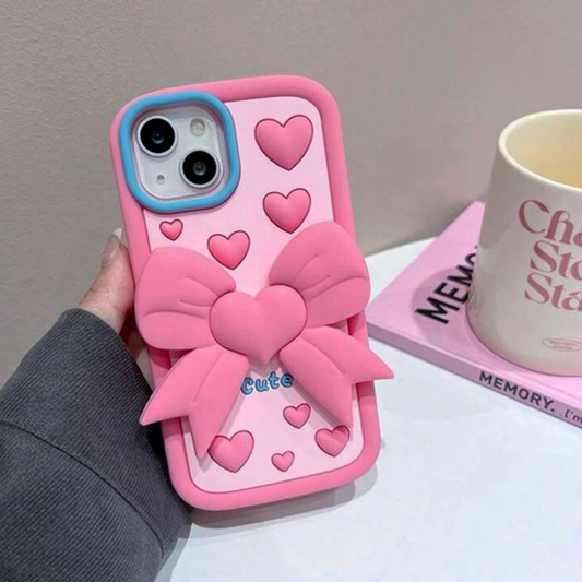 Pink Bow Cute 3D Iphone Cover