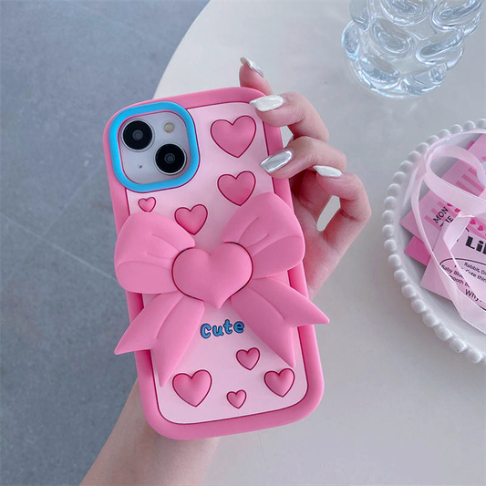 Pink Bow Cute 3D Iphone Cover