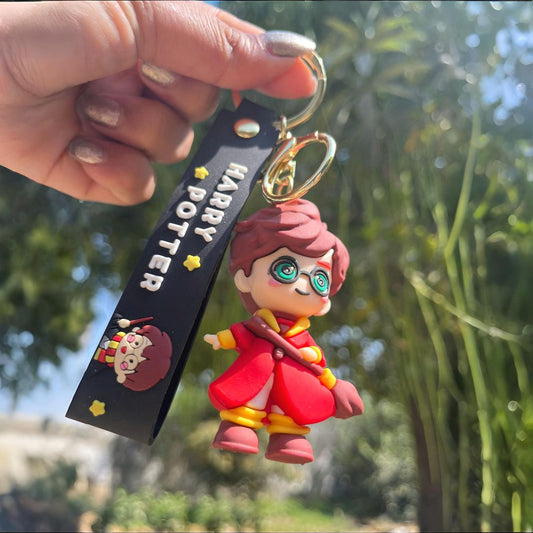 Harry Potter with Broom Premium Keychain