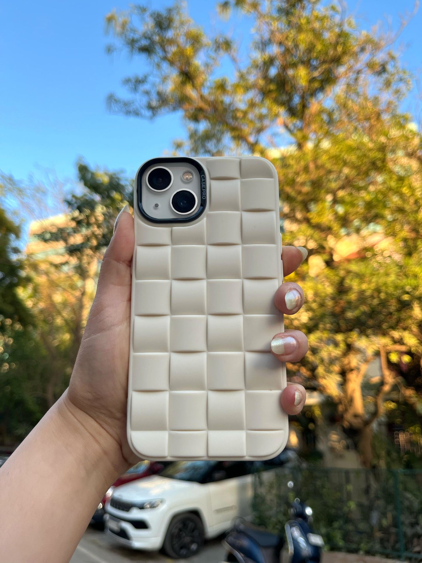 Beige Weave Texture Premium Iphone Cover