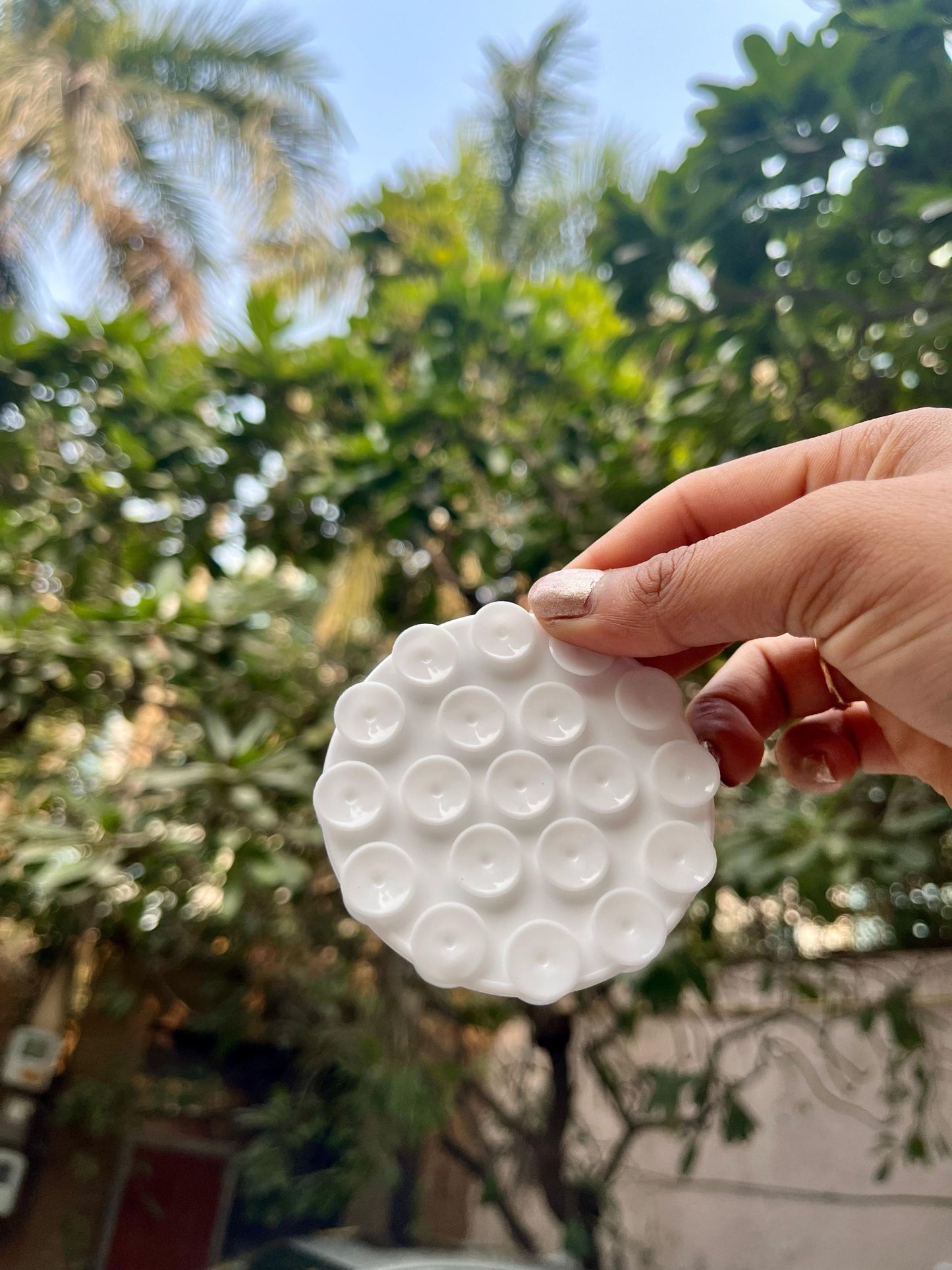 White Silicon Suction Phone Case Adhesive Mount