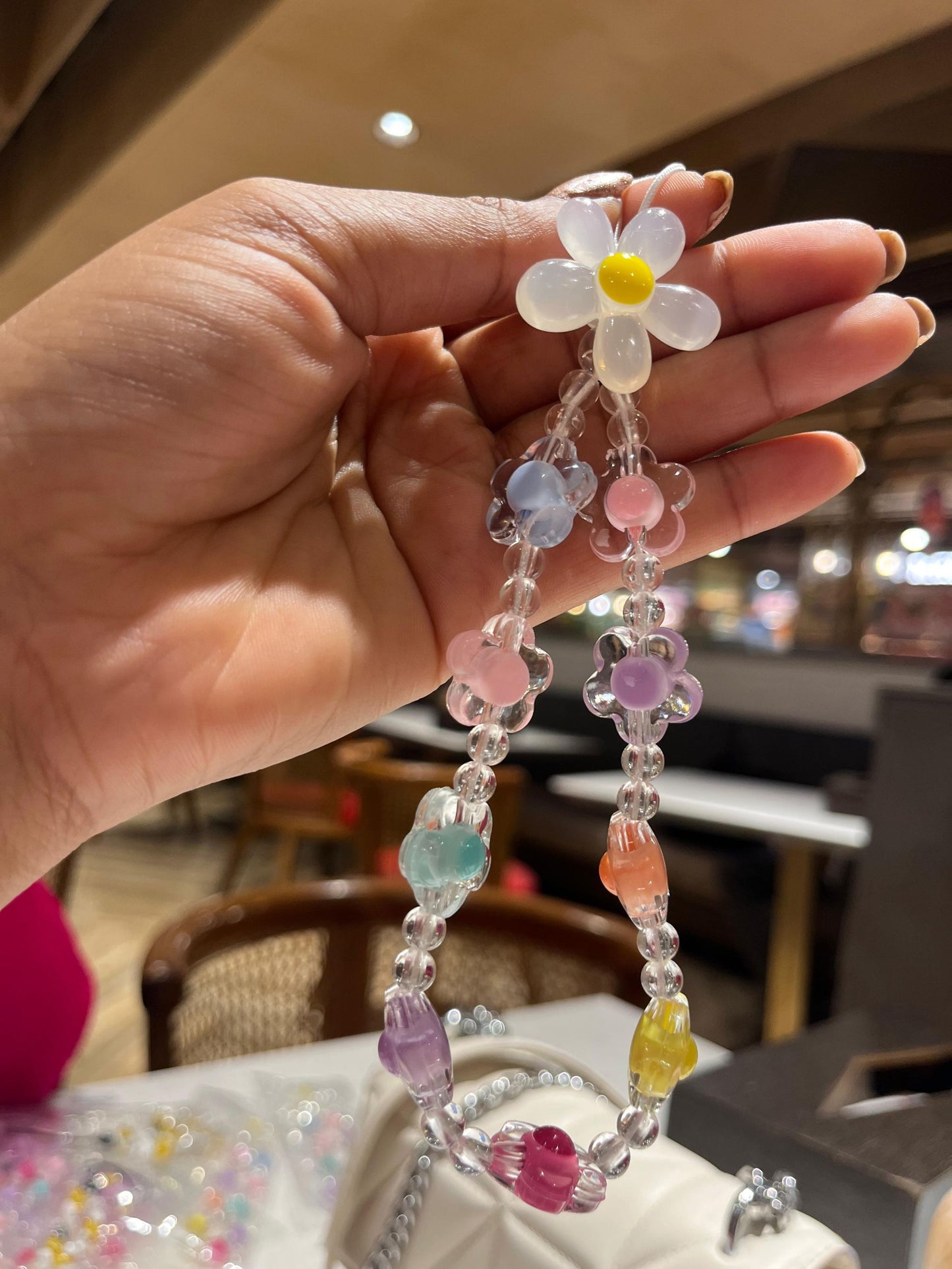 Flower Crystal beads Phone Charms