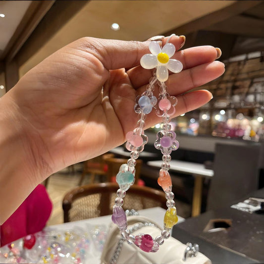 Flower Crystal beads Phone Charms
