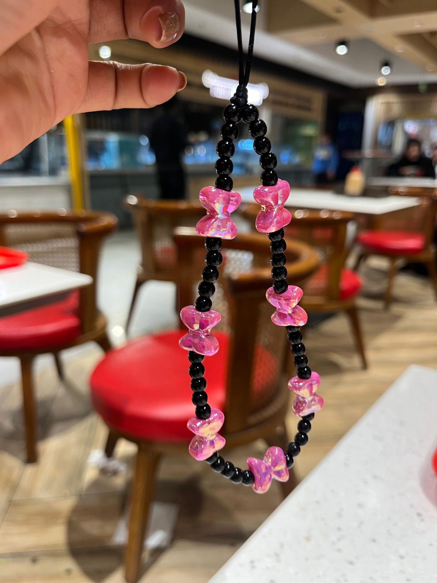 Black Beads Phone Charms