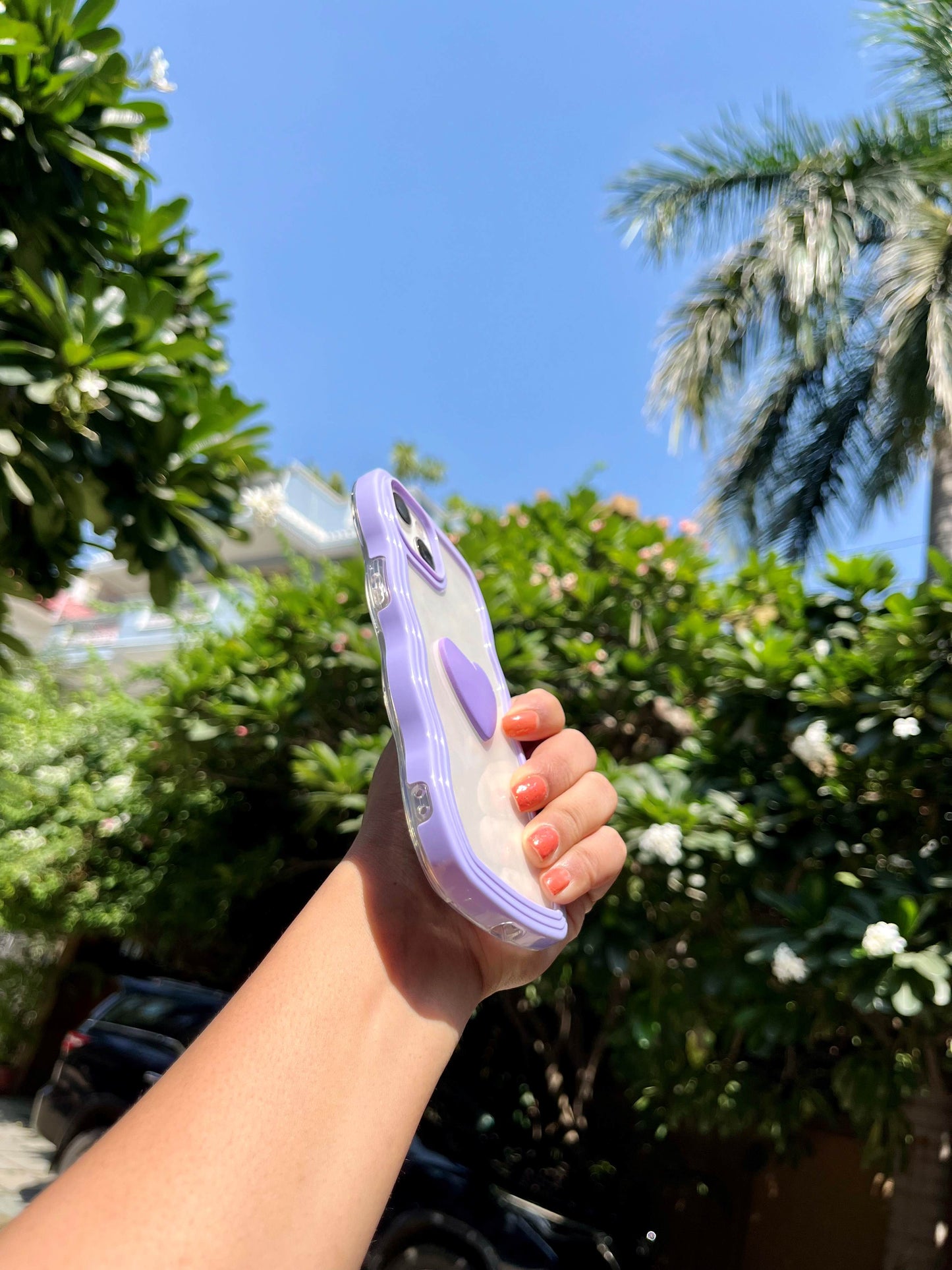 Purple Love Transparent Iphone cover