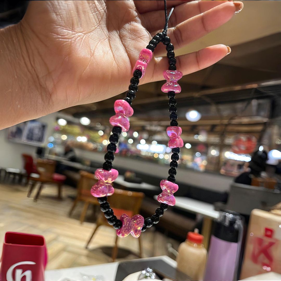 Black Beads Phone Charms