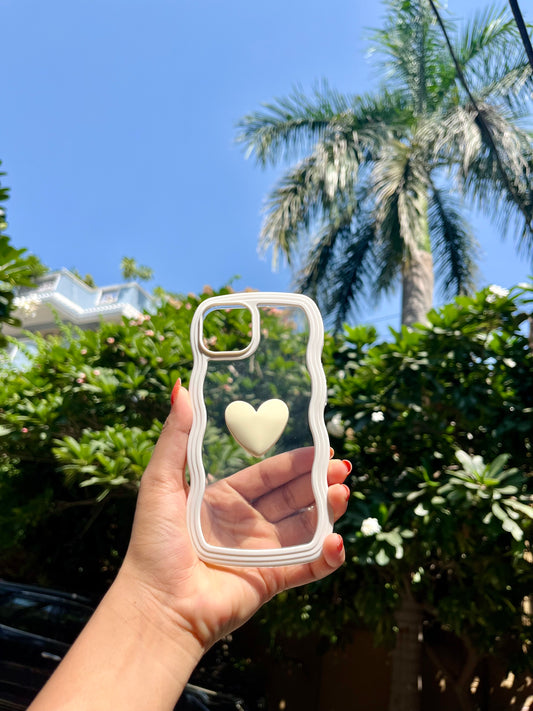 Cute Curly Love White Transparent Iphone Cover