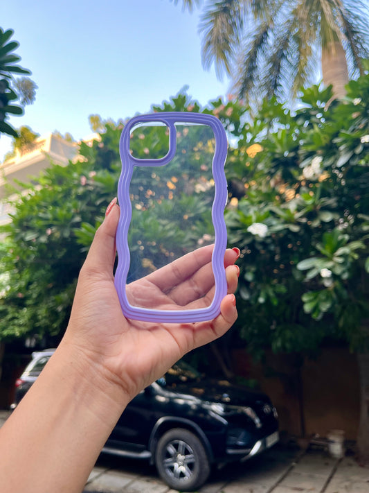 Purple Transparent Curly Iphone Cover