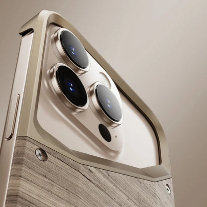 Luxury Metal Frame Solid Wood Case