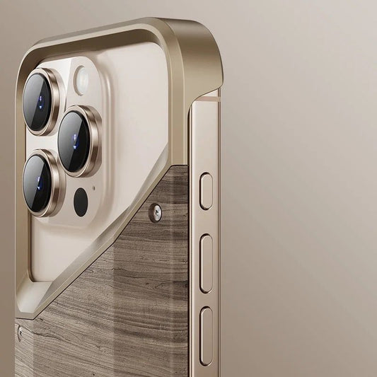 Luxury Metal Frame Solid Wood Case