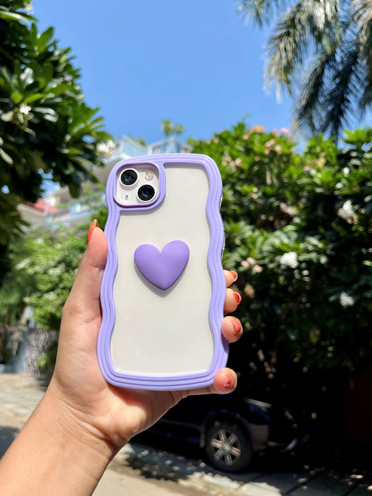Purple Love Transparent Iphone cover