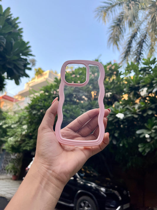 Cute Pink Curly Transparent Iphone Cover