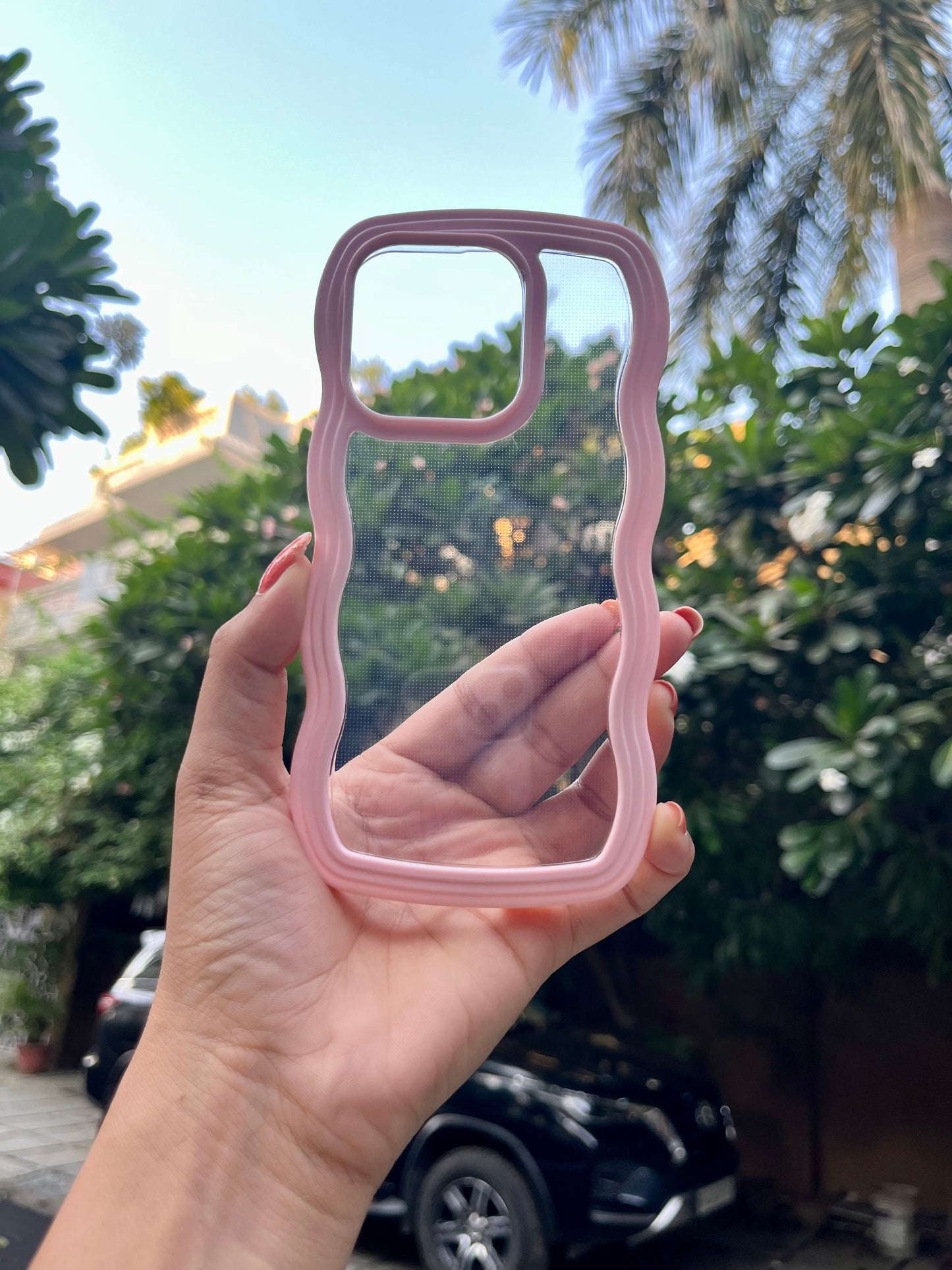 Cute Pink Curly Transparent Iphone Cover