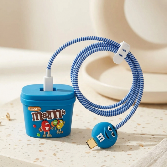 Blue M&M Charger Case