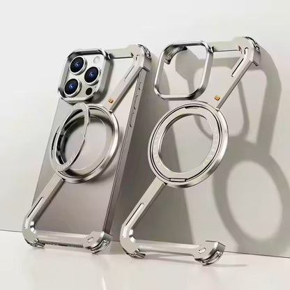 Metal Z Shape Magnetic 360 Stand Bumper Iphone Case