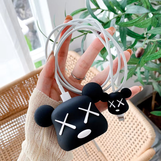 Black Violent Bear Apple Charger Case