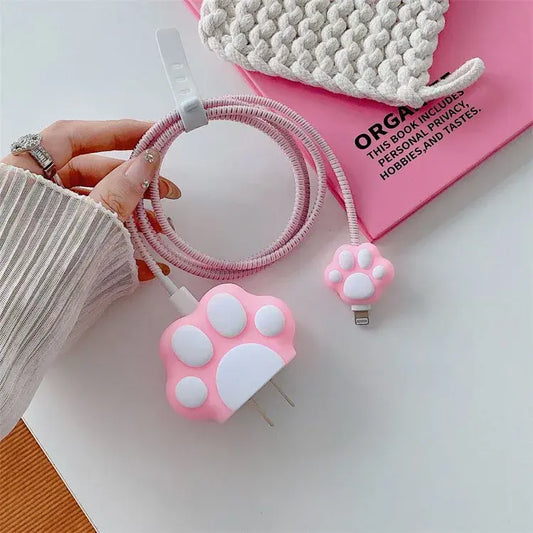 Cat Paw Apple Charger Case