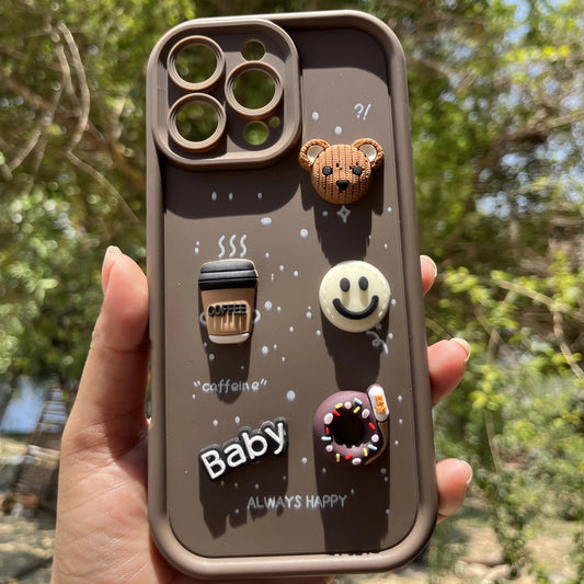 Brown Coffee & smiley Cute Iphone Cover