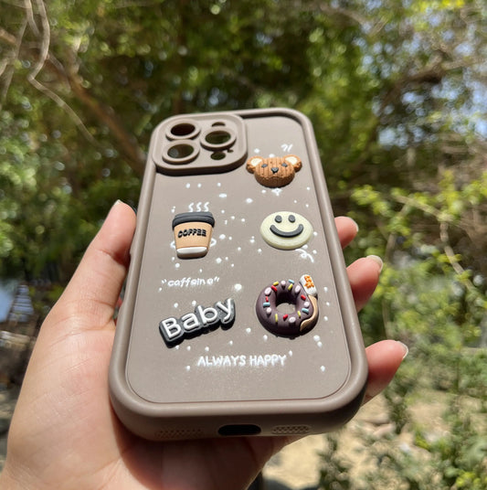 Brown Coffee & smiley Cute Iphone Cover