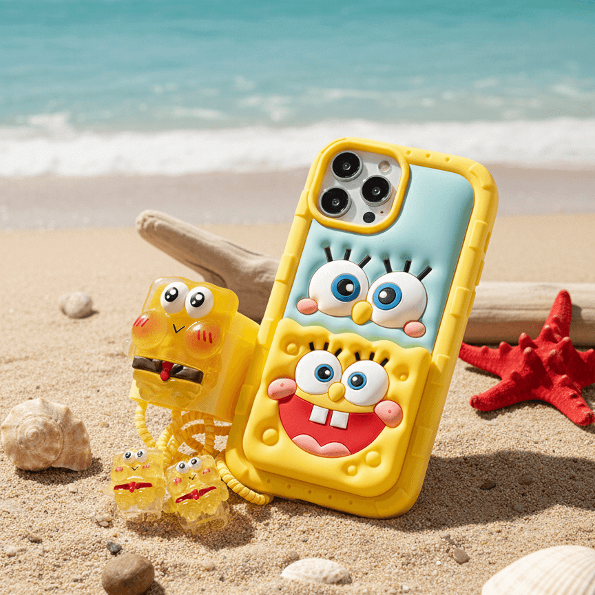 SpongeBob Iphone Cover & Charger Combo