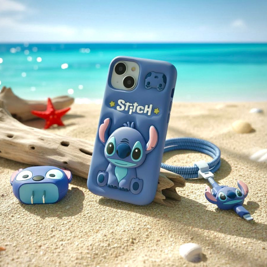 Stitch Iphone Cover & Charger Combo