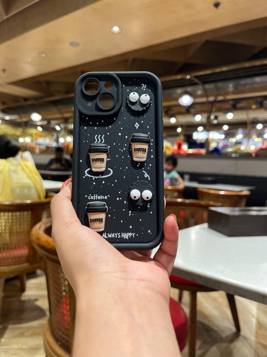 3D Cute Coffee Donut, Shockproof Soft Silicon Case