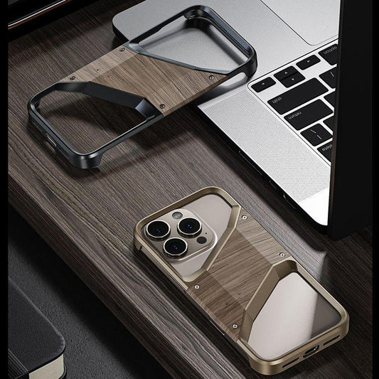 Luxury Metal Frame Solid Wood Case