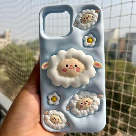Sheep & Clouds Cute 3D Iphone Cover