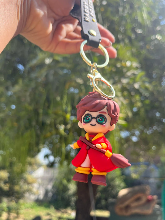 Harry Potter with Broom Premium Keychain