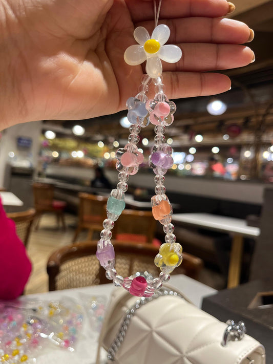 Flower Crystal beads Phone Charms