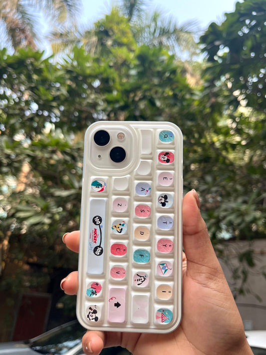 White Keyboard  Premium Iphone Cover